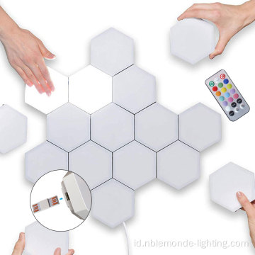 Diy geometri perakitan menyentuh lampu dinding sensitif